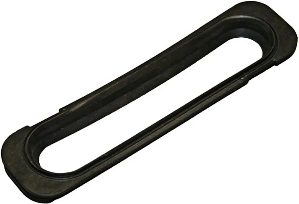 Schwarze ovale Dichtung aus Gummi, passend für Abgassammler, mit klaren Konturen und einer glatten Oberfläche, hergestellt von Bosch.